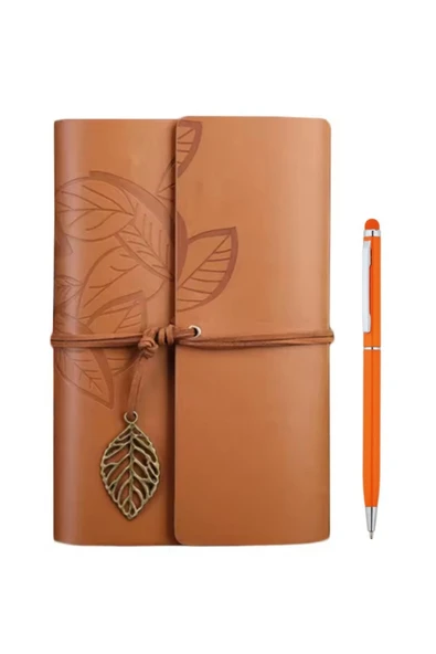 Wolawood El Yapımı Deri Kapaklı Defter ve Özel Kalem Seti Vintage Nostaljik Günlük, Ajanda Özel Gün Hediyesi ürün görseli 1