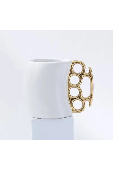 EXENET Dört Parmaklı Kulp Porselen Kupa Bardak, Şık ve Özel Mug ile Kaliteli ve Modern Tasarım ürün görseli 1