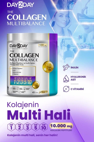 DAY2DAY The Collagen MultiBalance Tip 1/ Tip 2/ Tip 3/ Tip 5/ Tip 10 Kolajen Toz Form 540 gr ürün görseli 1