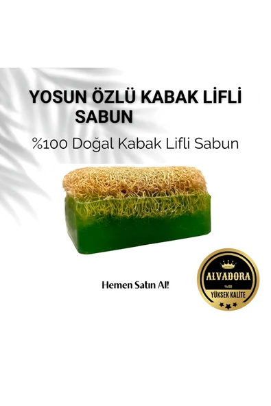 Wolawood Yosun Özlü Kabak Lifli Sabun %100 Doğal El Yapımı Peeling ve Cilt Temizleyici & Bakım Sabunu ürün görseli 1
