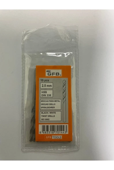 GFB 2,5 mm Matkap Ucu 10 Adet ürün görseli 1