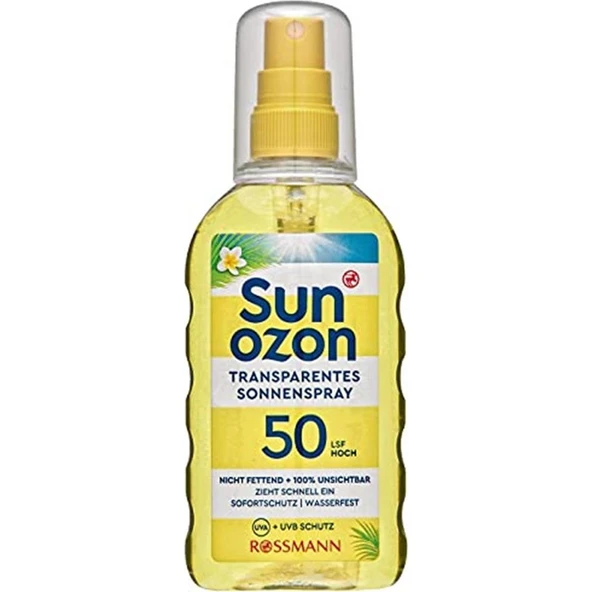 Sunozon Sunozon Güneş Spreyi Spf 50 Transparan 200 ml  Vücut Güneş Kremi ürün görseli 1