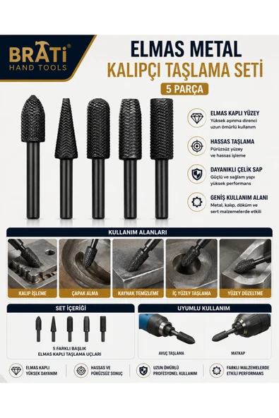 DMAX Elmas Kalıpçı Taşlama Seti 5 Parça DMX4138 ürün görseli 1