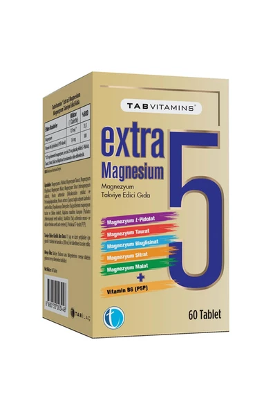 Tab Vitamıns Extra5 Magnesium 60 Tablet ürün görseli 1