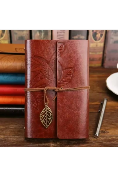 Wolawood Deri Kapaklı Defter – Vintage, Özel El Yapımı, Çizgisiz Günlük, Ajanda, Hatıra, Gezi Not Defteri ürün görseli 1