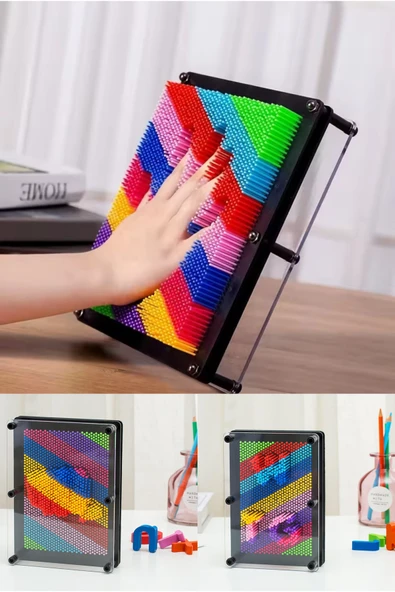 Wolawood Pinart 3D Baskı Oyuncağı Renkli Dekoratif Masaj Stres Giderici İğneli Sanat Tablası Eğlenceli Hediye ürün görseli 1