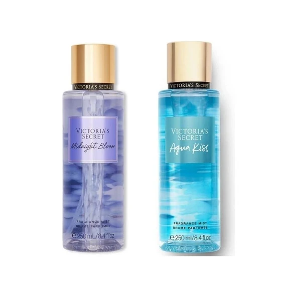 Victoria's Secret Vücut Spreyi İkili Set: Midnight Bloom ve Aqua Kiss 250 ml Her Cinsiyet İçin ürün görseli 1