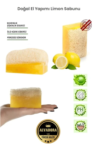 Wolawood Limon Kabak Lifli Sabun %100 Doğal El Yapımı Peeling Etkili Cilt Temizleyici & Ferahlatıcı Sabun ürün görseli 1