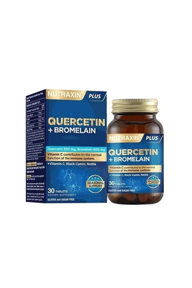 Nutraxin Quersetin ve Bromelain İçeren Takviye Edici Gıda 30 Tablet ürün görseli 1