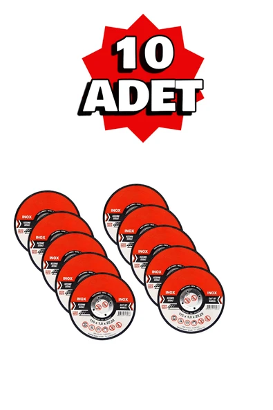 BRATİ HAND TOOLS Inox Metal Kesme Disk 10 Adet 115 Mm Kaliteli Kesici Spiral Taş ürün görseli 1