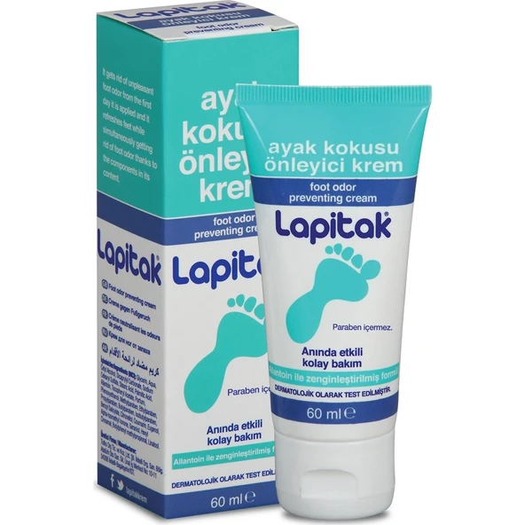 Lapitak Ayak Kokusu Önleyici Krem 60 ml Paraben İçermeyen Anında Etkili Ferahlatıcı Formül ürün görseli 1
