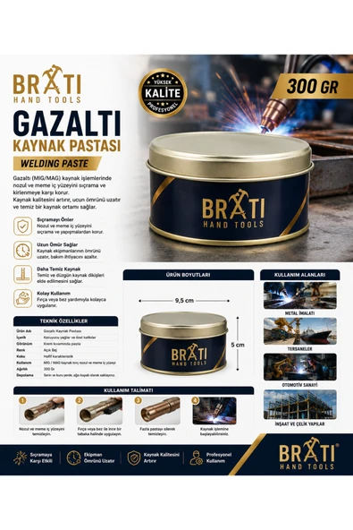 BRATİ HAND TOOLS Gazaltı Kaynak Pastası 300 Gr Welding Paste ürün görseli 1