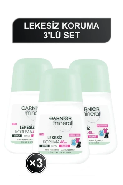 Garnier Mineral Lekesiz Koruma Anti Perspirant Roll on 50ml 3'lü Set ürün görseli 1