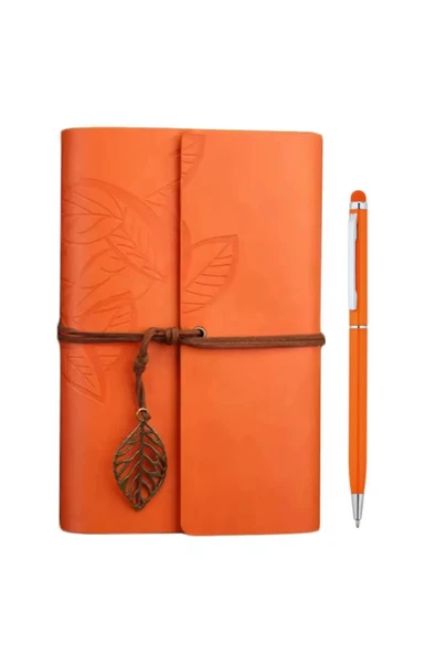 Wolawood El Yapımı Deri Kapaklı Defter ve Özel Kalem Seti Vintage Nostaljik Günlük, Ajanda Özel Gün Hediyesi ürün görseli 1