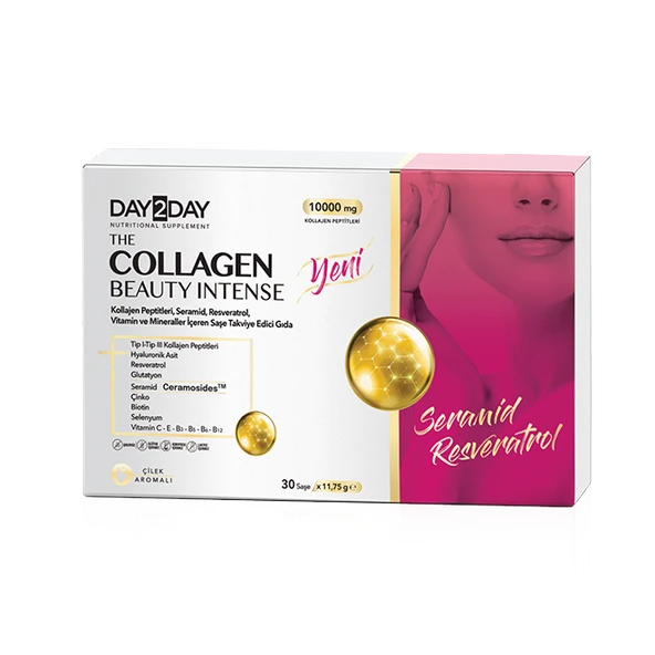 Day2Day The Collagen Intense (Seramid & Resveratrol) Çilek Aromalı 30 Saşe ürün görseli 1