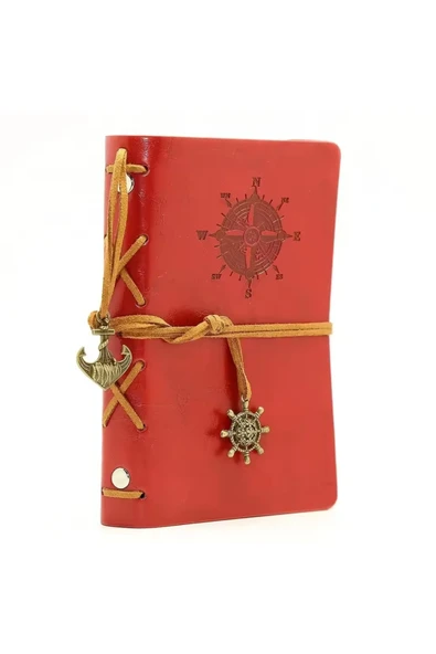 Wolawood Denizci Pusula Temalı Deri Kapaklı Defter Retro Vintage Nostaljik Anı Hatıra Lüks Konsept Hediyelik ürün görseli 1