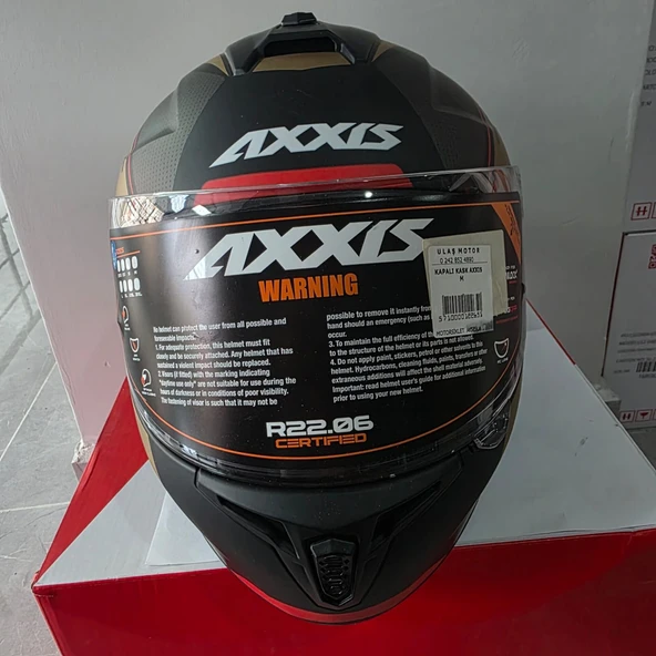 KAPALI KASK AXXIS MAT GOLD SİYAH M - Resim 3