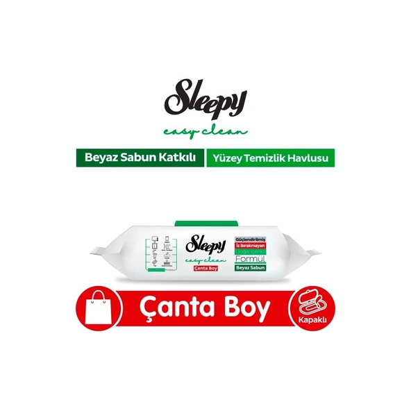 Sleepy Easy Clean Beyaz Sabunlu 20 yaprak Çanta Boy ürün görseli 1