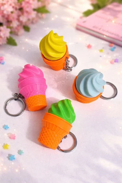 Otscraft Studio Renkli Dondurma Figürlü Clicker Anahtarlık Keychain Stres Oyuncağı ürün görseli 1