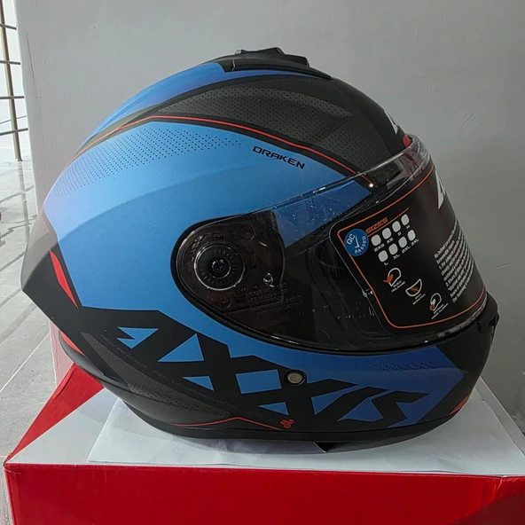 KAPALI KASK AXXIS MAT MAVİ SİYAH XL ürün görseli 1