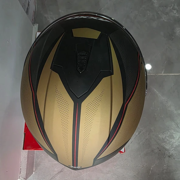 KAPALI KASK AXXIS MAT GOLD SİYAH M - Resim 2