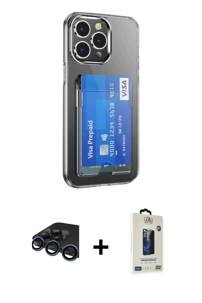 MARSİLYAN™- iPhone 15 Pro Kılıf Doruk Klasik Koleksiyonu - Siyah Bilvis Hayalet Cam Ekran Koruyucu + Raze Metal Kamera L ürün görseli 1
