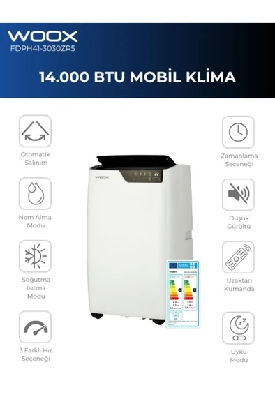 14000btu, Isıtma & Soğutma Özellikli Taşınabilir Mobil Klima ürün görseli 1