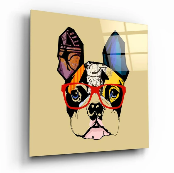 Bulldog Köpek Cam Tablo ürün görseli 1