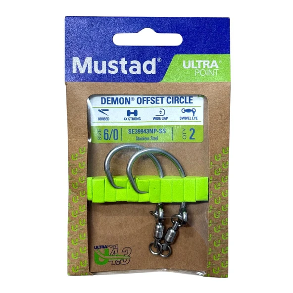 Mustad Demon Offset Circle 6/0 2 Li - Resim 2