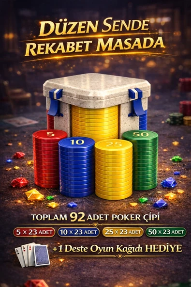 Otscraft Studio Premium Poker Set - 92 Adet Poker Fişi & Kilitli Saklama Kutusu ürün görseli 1