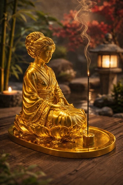 Otscraft Studio Altın Lotus Meditasyon Tütsülüğü Dekoratif Tütsülük ürün görseli 1
