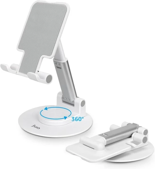 Juo Katlanabilir 360 Derece Dönen Masaüstü Telefon Standı Beyaz Outlet ürün görseli 1