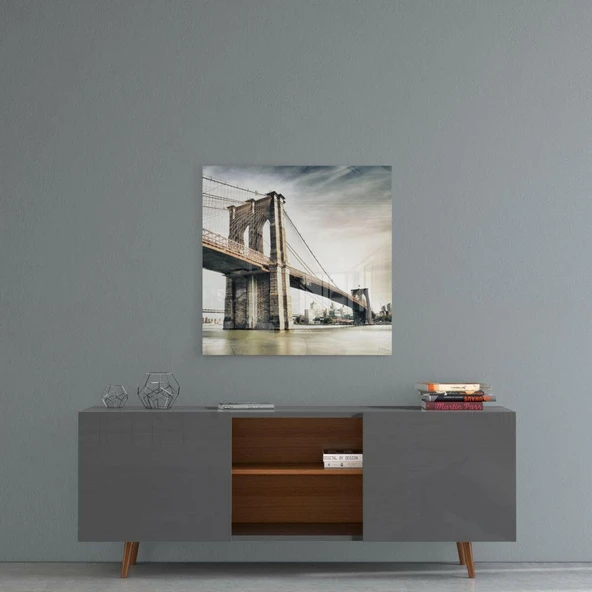 Brooklyn Köprüsü Cam Tablo - Resim 4