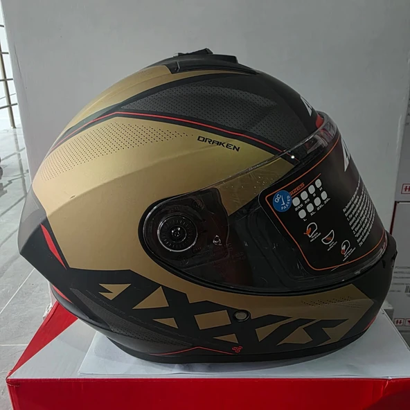 KAPALI KASK AXXIS MAT GOLD SİYAH L ürün görseli 1