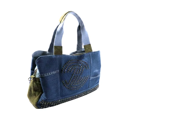 Biem İndigo-Haki Denim Salaş-Retro Taş Trok Döşemeli Çok Gözlü Çanta ürün görseli 1