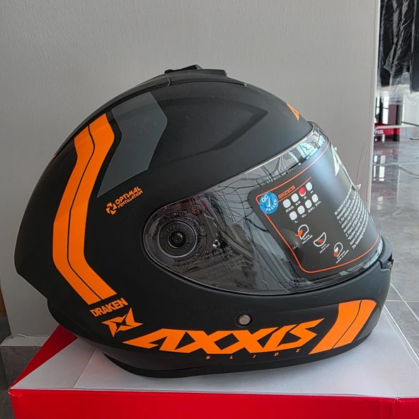 KAPALI KASK AXXIS MAT SİYAH NEON TURUNCU XL ürün görseli 1