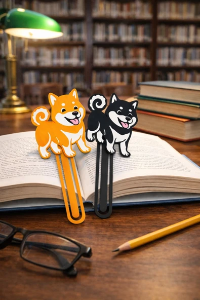 Otscraft Studio Shiba Inu Tasarımlı Kitap Ayracı (2’li Set) ürün görseli 1