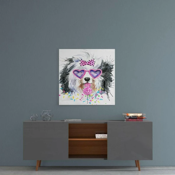 Sevimli Köpek Cam Tablo - Resim 4