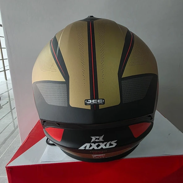 KAPALI KASK AXXIS MAT GOLD SİYAH M - Resim 4