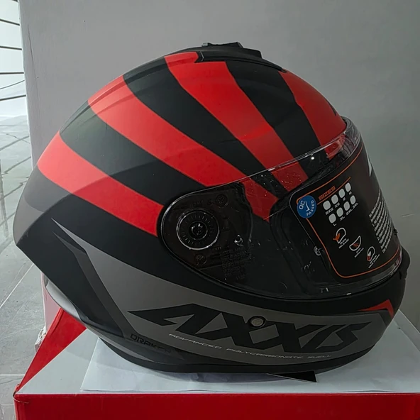 KAPALI KASK AXXIS MAT KIRMIZI SİYAH 2XL ürün görseli 1