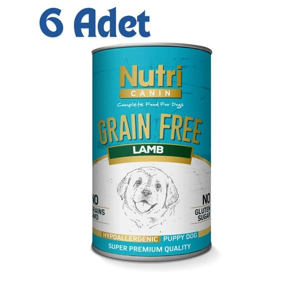 Nutri Canin Kuzulu ve Patatesli Tahılsız Yavru Köpek Konservesi 400 Gr (6 Adet) ürün görseli 1