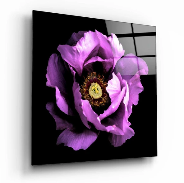 Floral Pembe Cam Tablo ürün görseli 1