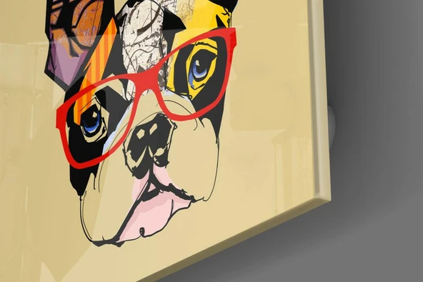 Bulldog Köpek Cam Tablo - Resim 3