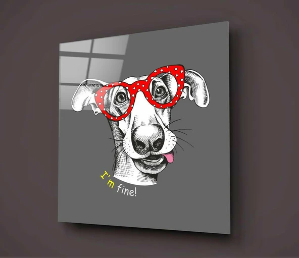 Köpek Cam Tablo - Resim 2