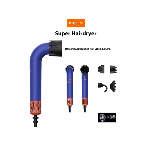 miFly Super Hairdryer Mor Saç Kurutma Makinesi ürün görseli 1