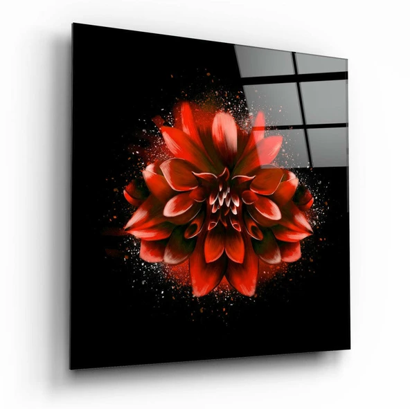 Kırmızı Lotus Cam Tablo ürün görseli 1