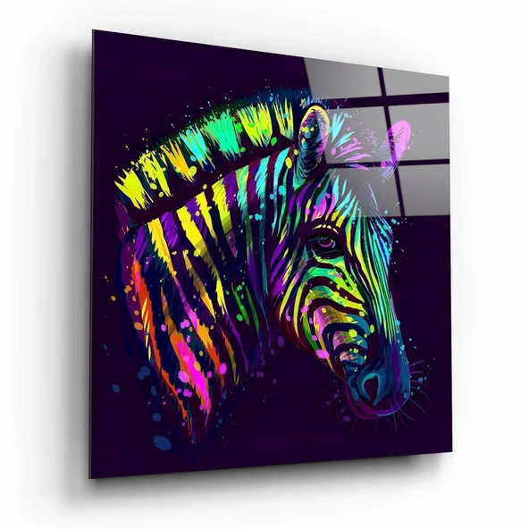 Renkli Zebra Cam Tablo ürün görseli 1