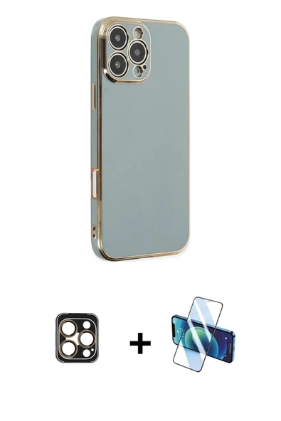 MARSİLYAN™- iPhone 16 Pro Max Kılıf Yankı Serisi - Siyah 3D Antistatik Seramik Nano Ekran Koruyucu + PVD Metal Kamera Le ürün görseli 1