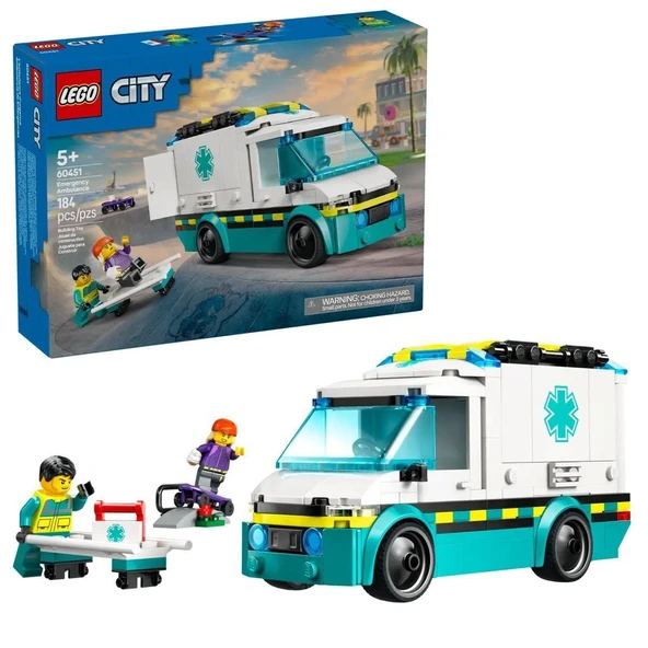 60451 Lego City Acil Yardım Ambulansı 184 parça +5 yaş ürün görseli 1