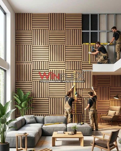 WİNFLEX MİNİ EKO AKUSTİK AHŞAP PANEL  - 30X30CM ürün görseli 1